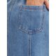 thumbnail image 5 of INSPIRE CHIC Falda de Jean para Mujer Regreso a Clases Cintura Alta Línea A Elástica en la Espalda Casual Hasta la Rodilla Falda de Mezclilla S Azul Claro, 5 of 6
