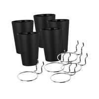 Magideal - 5 Contenedores De Tablero Perforado Con Ganchos, Tazas Con Anillos, Fáciles De Instalar Para Diversas Herramientas, Accesorios De Almacenamiento, Cest Negro