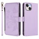 thumbnail image 2 of Funda Cartera Mariposa para [iPhone 15] con Soporte y Cremallera Morado claro, 2 of 6