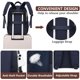 thumbnail image 5 of Mochila bagswan 17.3" con puerto de carga USB e impermeable – Azul marino, 5 of 6