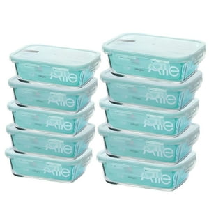Set 10 Contenedores Hermeticos Rectangulares Allegra Vidrio