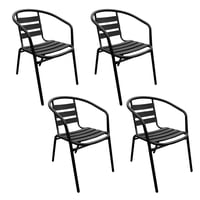 Novahûs - Pack 4 Sillas De Terraza Acero Y Aluminio