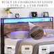thumbnail image 3 of Full Size Bed Frame with Storage Headboard and 2 Drawers, LED Lights Bed with Charging Station, Metal Platform Bed No Noise, Mattress Foundation Strong Metal Slats Support No Box Spring Needed, 3 of 3