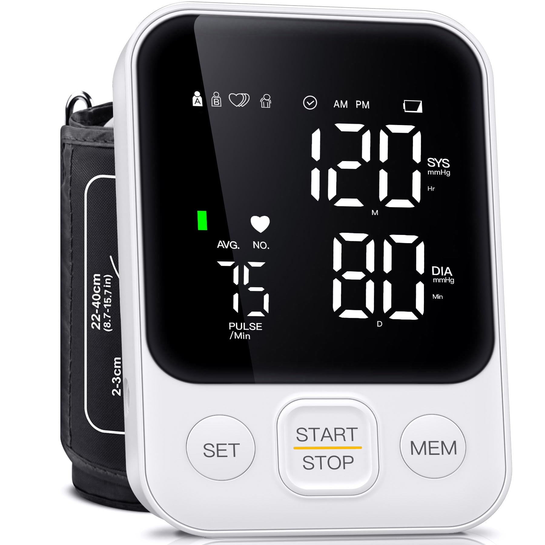 Monitor De Presión Arterial Oklar Upper Arm 22-40 Cm Cuff 240 Memory