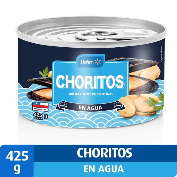 Choritos Agua Lata, Drenado 213 g - Neto 425 g