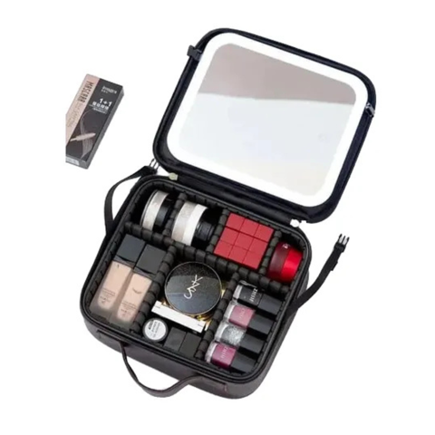 Genérico - Bolso De Maquillaje Con Luz Led Recargable Negro