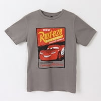 Polera Manga Corta Niño Gris Rayo Mcqueen Pixar Disney