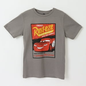 Polera Manga Corta Niño Gris Rayo Mcqueen Pixar Disney