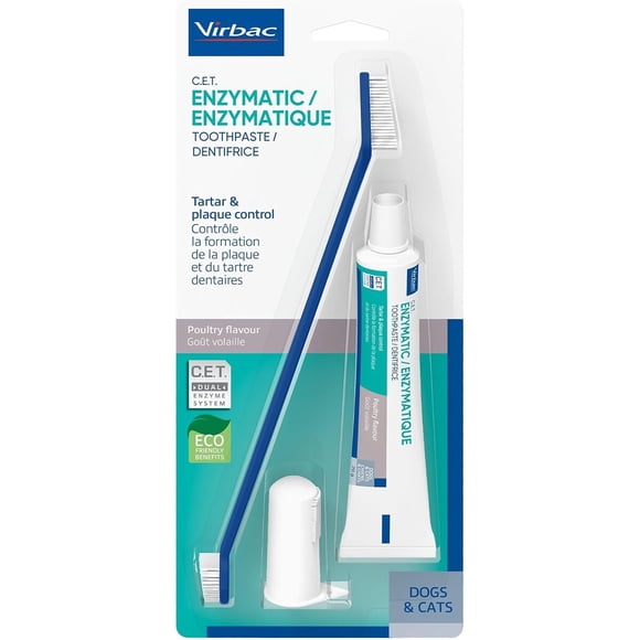 C.E.T. Kit de higiene oral para perros, pasta dental sabor ave