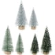 thumbnail image 1 of Árbol de Navidad en miniatura (6 piezas, pinos, sisal, adornos de nieve y escarcha con bases de madera para escenas en miniatura, manualidades y diseños navideños, varios tamaños), 1 of 7