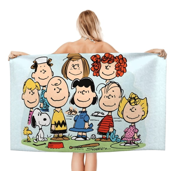 PEANUTS Toalla de playa de secado rápido con diseño temático, regalo para mujeres y niñas, ideal para cumpleaños, fans, amantes de la música, uso en la playa o al aire libre, 78 × 150 cm