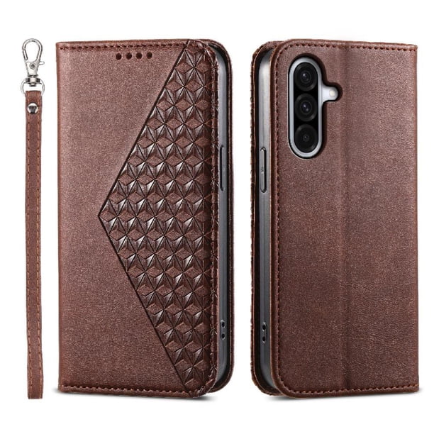 Funda Flip FOXDOCK para Samsung Galaxy A36 , Estilo Billetera con Diseño Rombo, Correa de Mano y Soporte, Uso Diario
