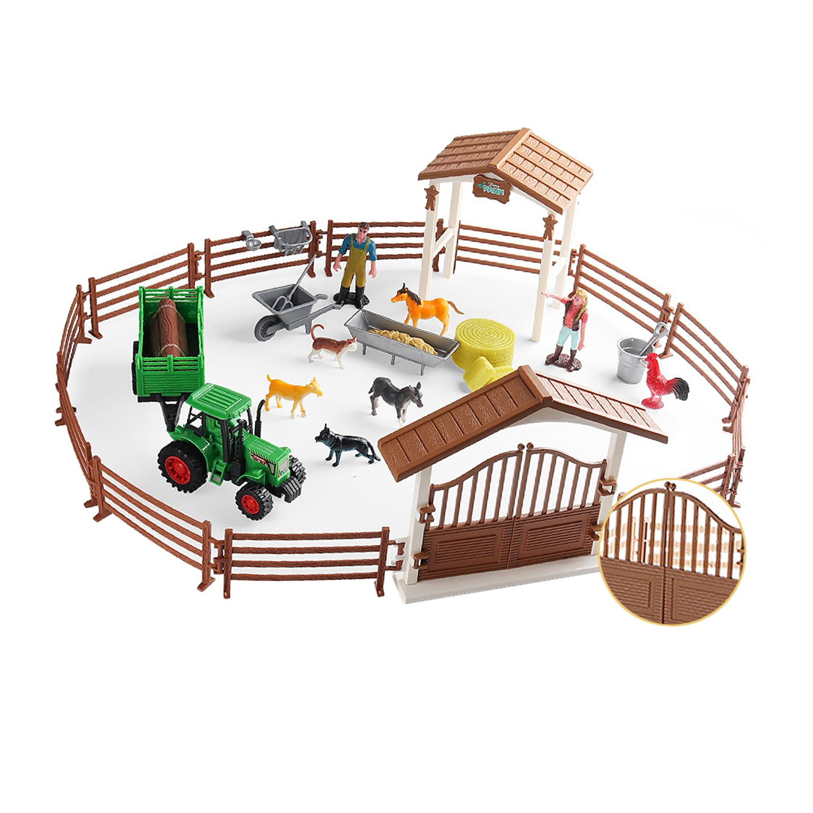 Magideal - Juguetes De Animales De Granja De Granero Para Niños Pequeños, Juguetes De Granja, Regalo De Cumpleaños De Navidad, Juego De Valla Para Niños Y Niñas Estilo B