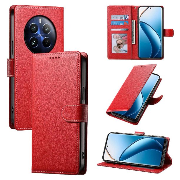 Funda para FOXDOCK Realme 12 Pro Plus 5G– Cuero Premium, 3 ranuras para tarjetas, Protección contra impactos