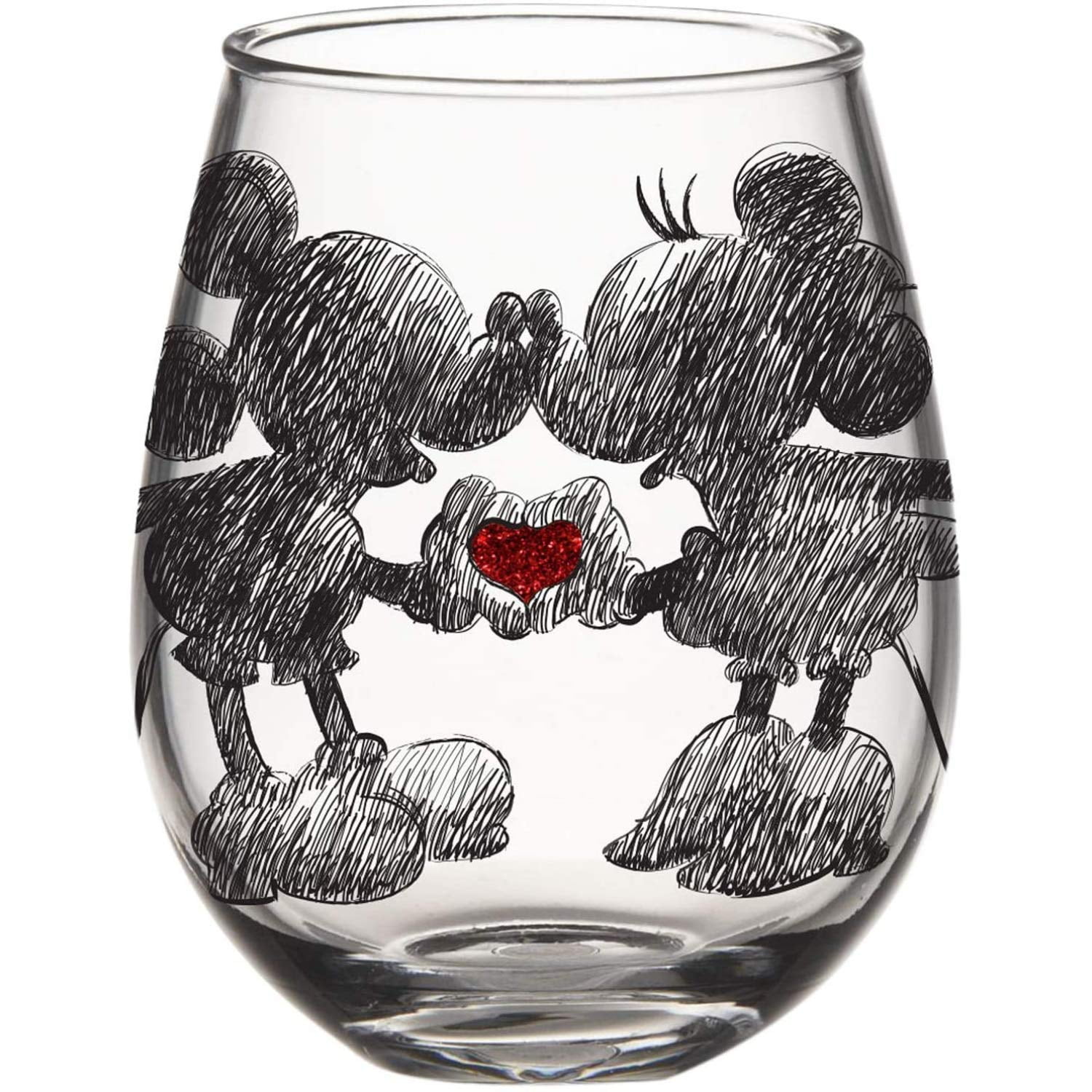 Silver Buffalo - Copa De Vino Sin Tallo Plateada Buffalo Disney Mickey Minnie 600 Ml
