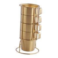 Magideal - Juego De 4 Tazas De Café Apilables De Acero Inoxidable, Tazas De Café Espresso, Tazas De Camping Portátiles De 300 Ml Para Fiestas En Casa Y Acampadas