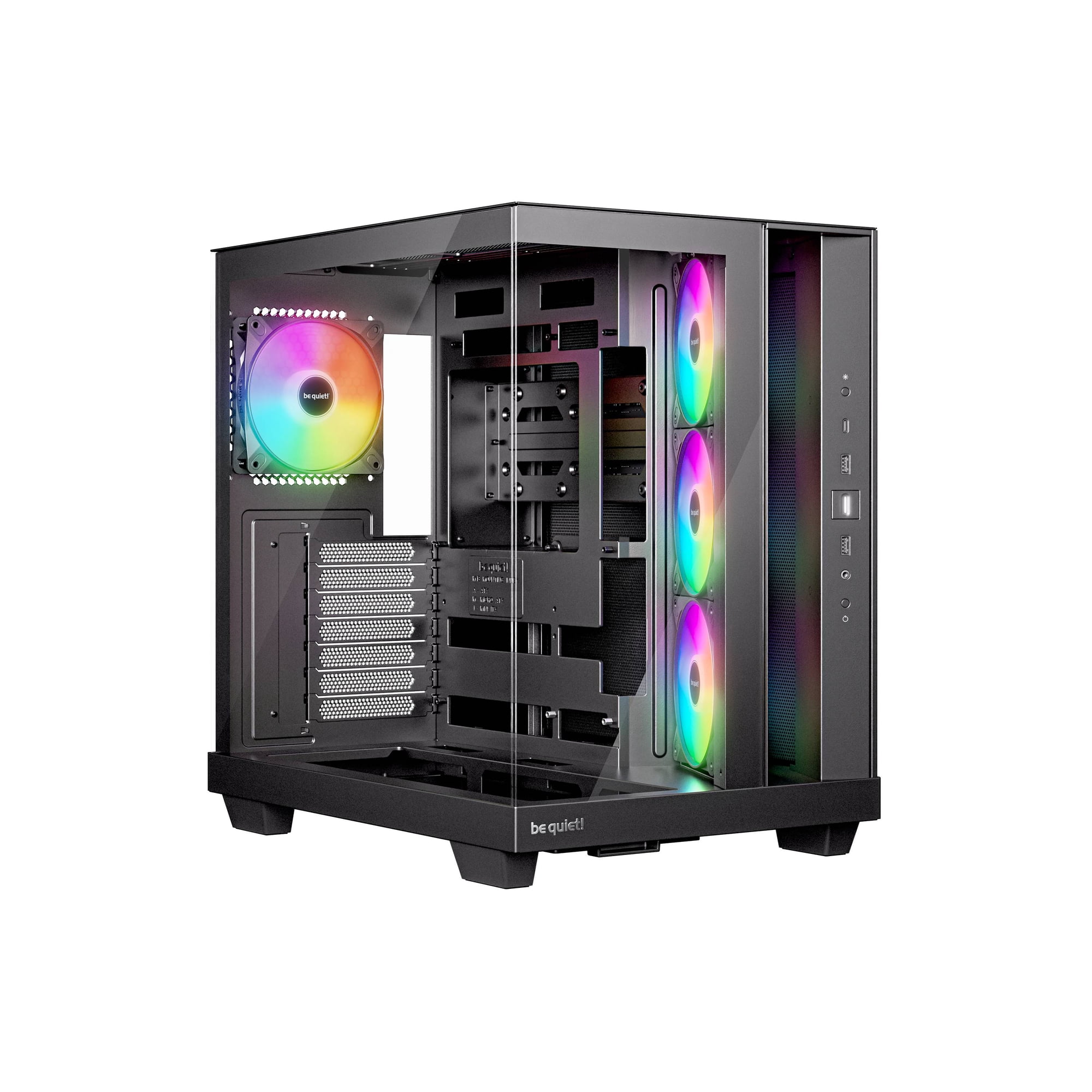 Gabinete Gamer Be Quiet! Light Base 500 Lx, Vidrio Templado, 4 Ventiladores Argb, Atx, M-atx, Negro