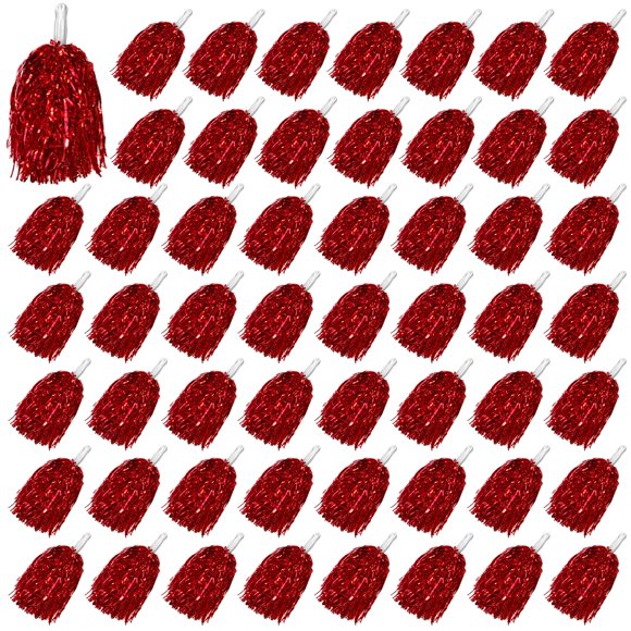 Pompones PPXMEEUDC 54 piezas Rojo con lámina metálica de plástico