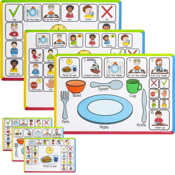 Manteles de terapia del habla SMARTY MATS, apoyos visuales para autismo