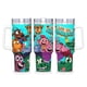 thumbnail image 1 of ¡Vamos, Plátanos! Vaso aislado de acero inoxidable con asa, diseño temático, regalo para familia, amigos y fans; incluye pajita y encaja en el portavasos estándar, 40 oz, 1 of 6
