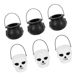 Magideal - Tetera De Dulces De Halloween Cubo De Dulces De Halloween Teteras De Dulces Suministros De Decoración Para Fiestas De Juguetes De Halloween Cubo De Terror De Brujas