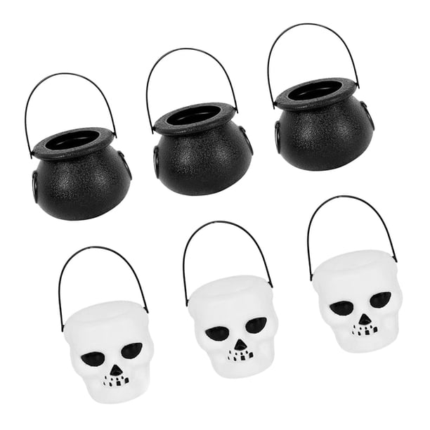 Tetera de dulces de Halloween Cubo de dulces de Halloween Teteras de dulces Suministros de decoración para fiestas de juguetes de Halloween cubo de terror de brujas