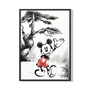 Creango - Cuadro Poster Enmarcado Mickey Mouse Decorativo