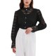 thumbnail image 1 of INSPIRE CHIC Blusa con Encaje para Mujer Elegante Cuello Alto Victoriano Manga Larga con Botones M Negro, 1 of 6