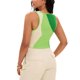 thumbnail image 3 of ATHLECHIC Camisetas de Verano para Mujer con Cuello Redondo y Sin Mangas, Bloque de Color, Básico para Salir, Talla M Verde, 3 of 5