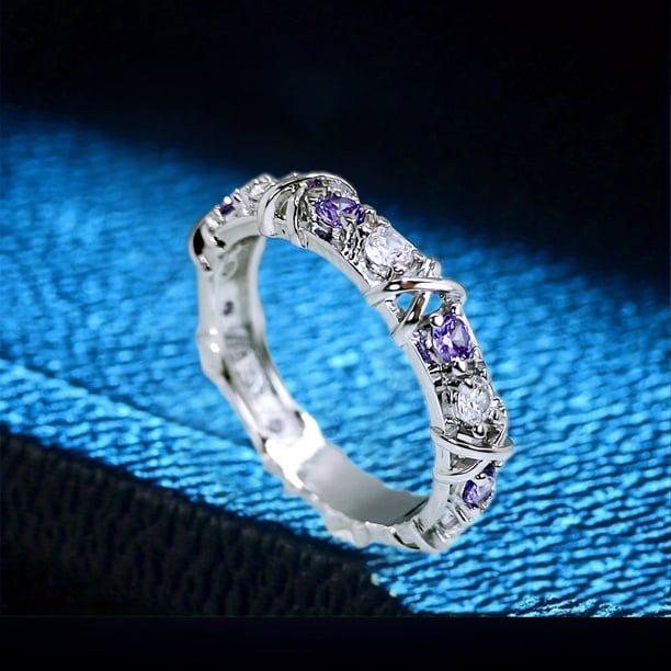 Shiny Zircon Lymph Nodes Ring for Women - Relieve Anxiety and Stress with X Cross Design