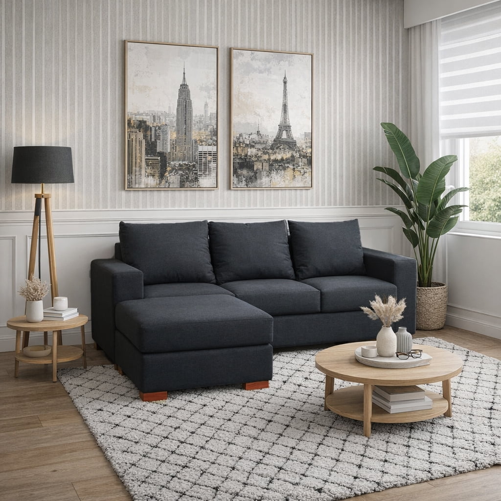 Dkora - Sofa Seccional Elisa 3 C Gris