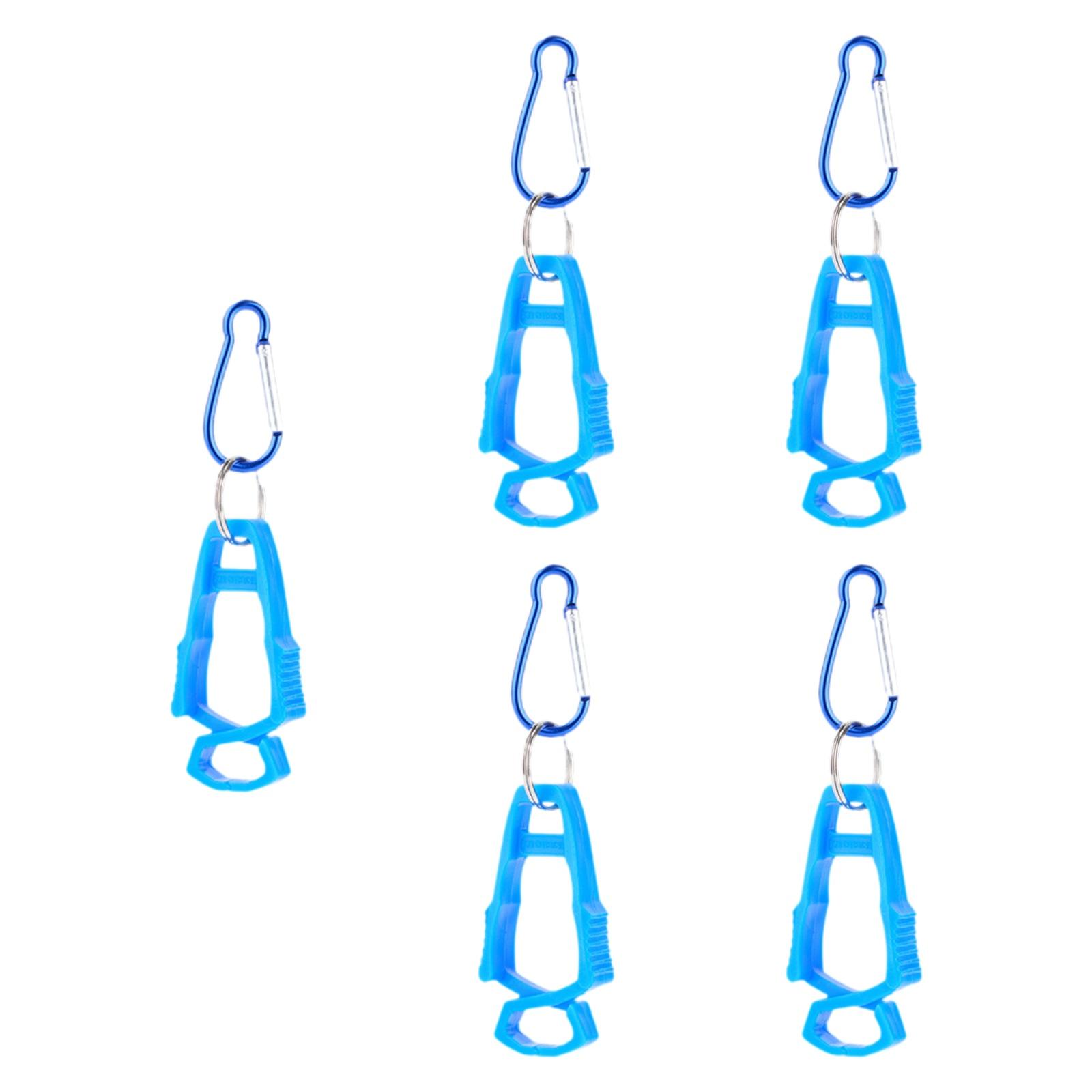 Ioensy - 5X Clip Para Guantes De Exterior Clip Anticaída Para Construcción Al Aire Libre Azul