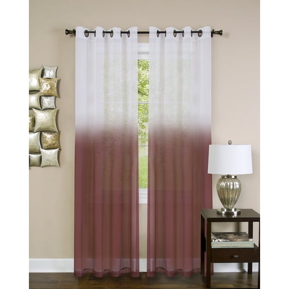 Cortina Achim Home Furnishings Essense con ojales, color burdeos, 130 x 160 cm