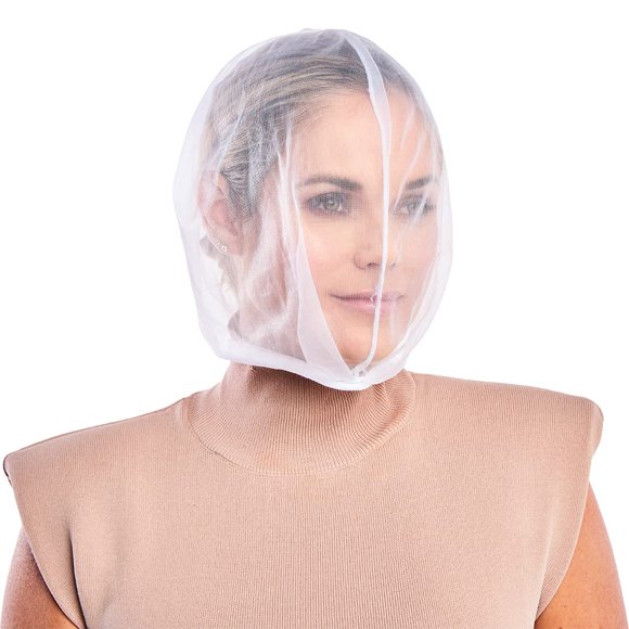 Capucha Protectora de Maquillaje Betty Dain en Chifón de Nylon Blanco