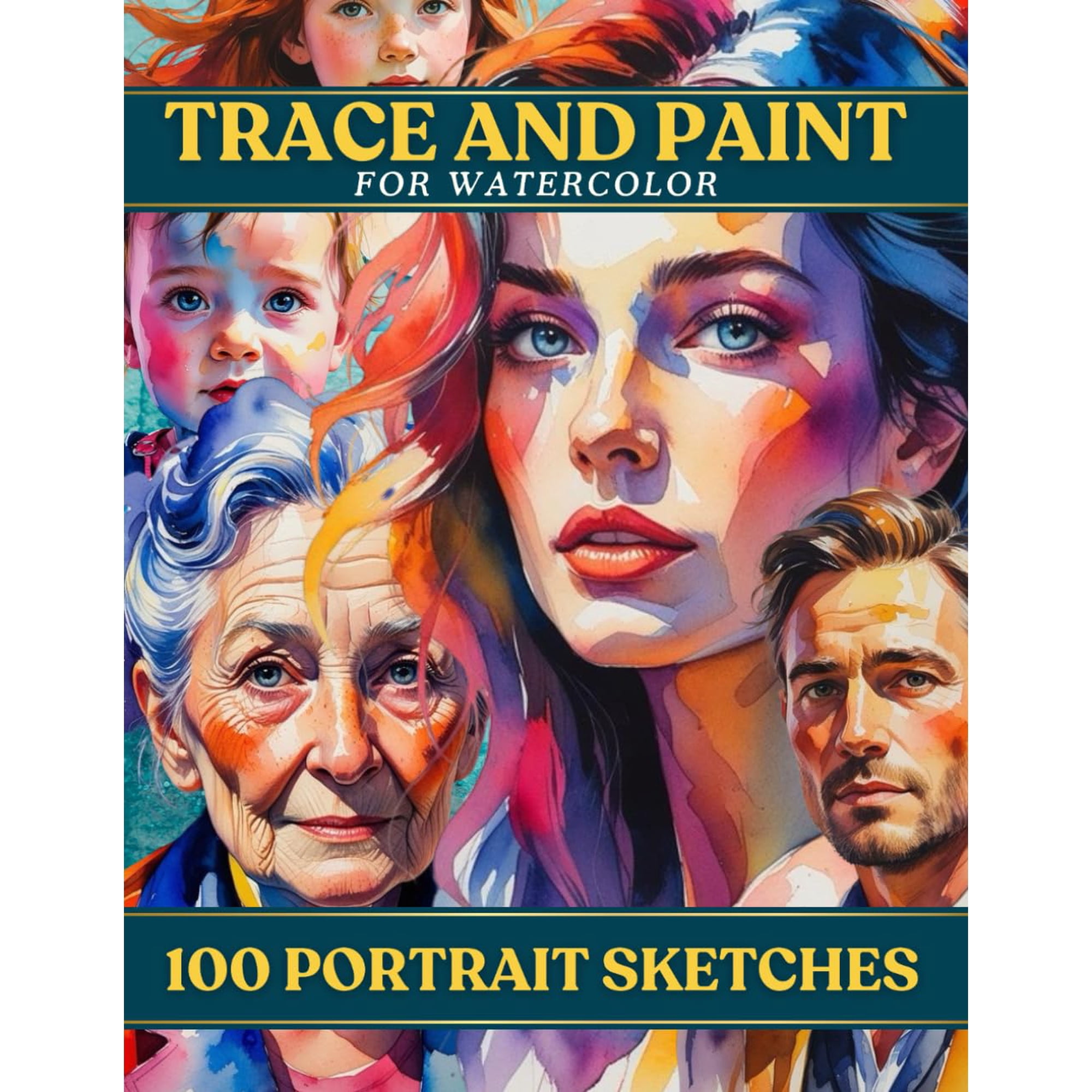 Libro De Arte Majosta: 100 Bocetos De Retratos Para Calcar Y Pintar