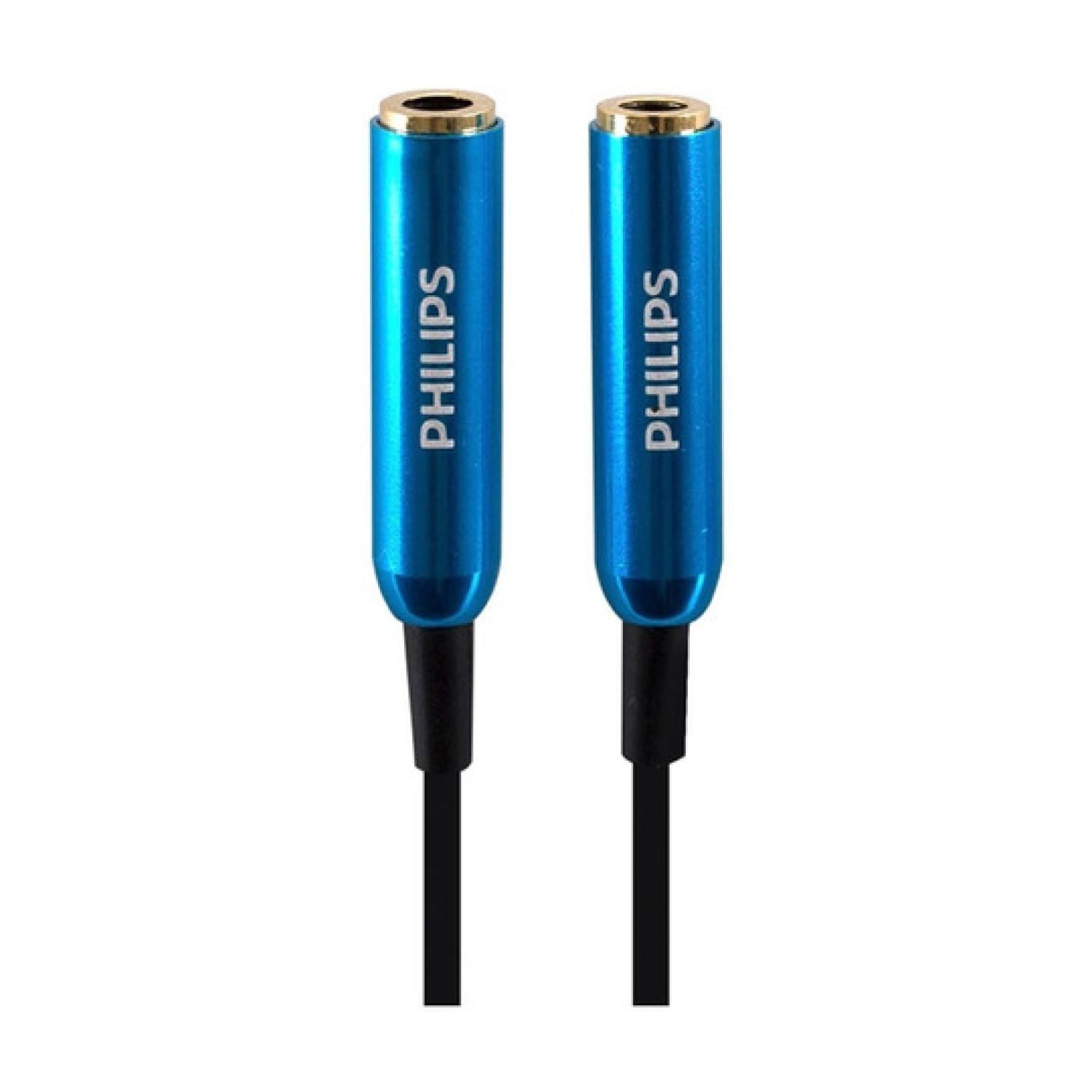 Philips - Splitter Cable Auxiliar Jack 3.5 Puntas Doradas