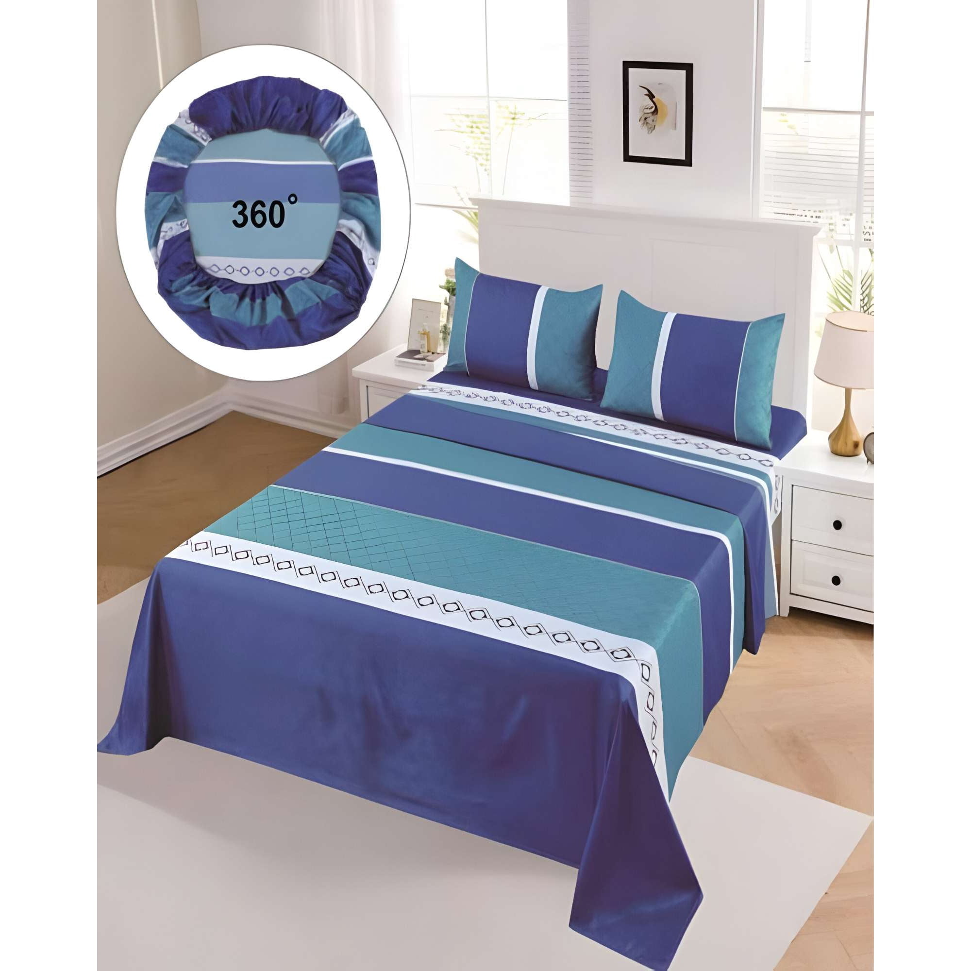 Genérico - Sabanas De Verano Super King Azul