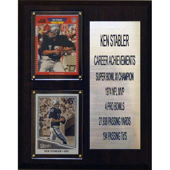 Placa C&I Collectibles Ken Stabler Oakland Raiders 20 x 25 cm