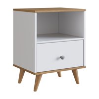 Df Home - Velador Nórdico Blanco Miel 1 Cajón