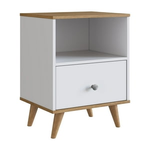 Df Home - Velador Nórdico Blanco Miel 1 Cajón