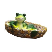 Magideal - Adorno De Rana Para Decoración De Estanque, Artesanía, Escultura Creativa, 13,5X14,5X7,5 Cm, Decoración Del Hogar, Decoración De Jardín Al Aire Libre,