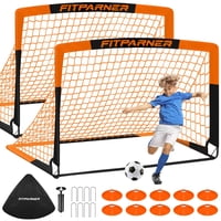 Juego De 2 Porterías De Fútbol Para Niños Fitparner, 122 X 91 Cm, Portátiles