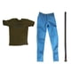 thumbnail image 3 of Juego De Pantalones Vaqueros Y Camiseta Verde Militar De Manga Corta 1/6 Para Figura De Acción Masculina De 12 Pulgadas, 3 of 3