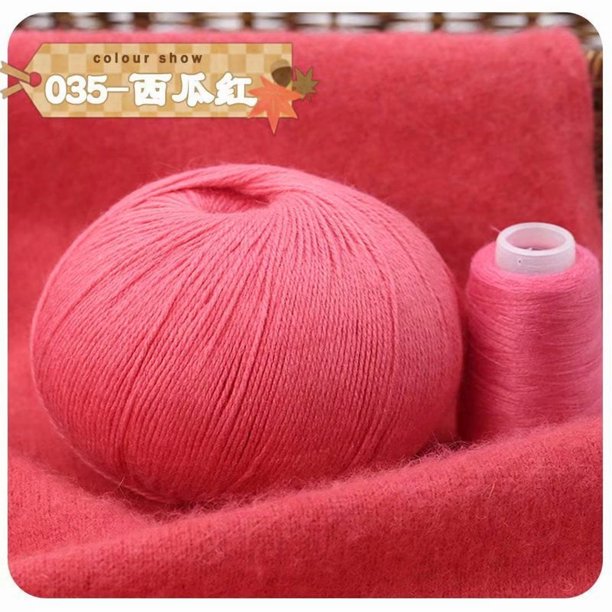 Xiao Hua Hilo suave, 50 g por rollo, 1 rollo, ideal para tejer bufandas, gorros, abrigos y bolsos a dos agujas y a ganchillo. Hilo ultrasuave para manualidades con un tacto lujoso, rojo claro.