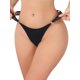 thumbnail image 1 of INSPIRE CHIC Ropa interior femenina de encaje de tiro bajo, suave y sedosa, con anillos laterales, pequeña, negra, 1 of 4