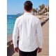 thumbnail image 3 of Camisa de Vestir de Manga Larga para Hombre INSPIRE CHIC con Bolsillo en el Pecho Camisa Casual M Blanca, 3 of 5