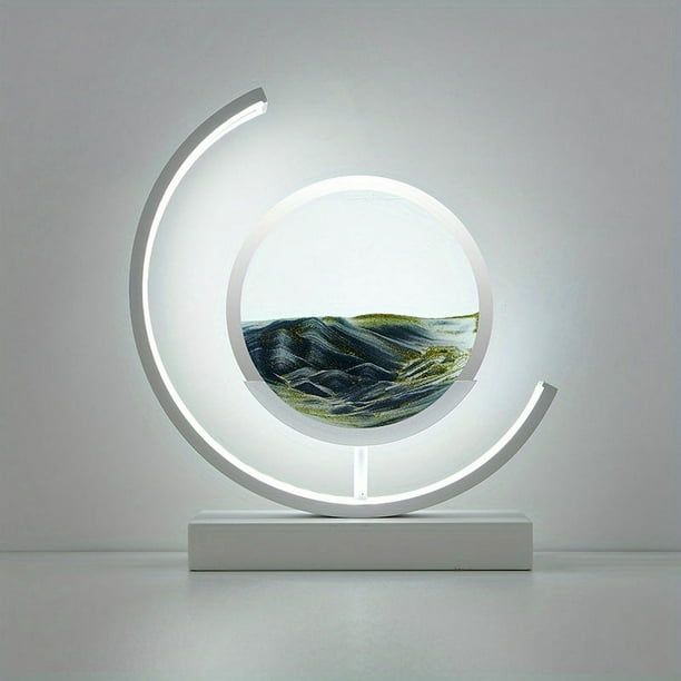 1pc Home Decor Hour Glass Dimmable Dynamic Quicksand Led Hourglass Desk Light Moving 3d Art Picture Flowing Quick Sand Table Lamp