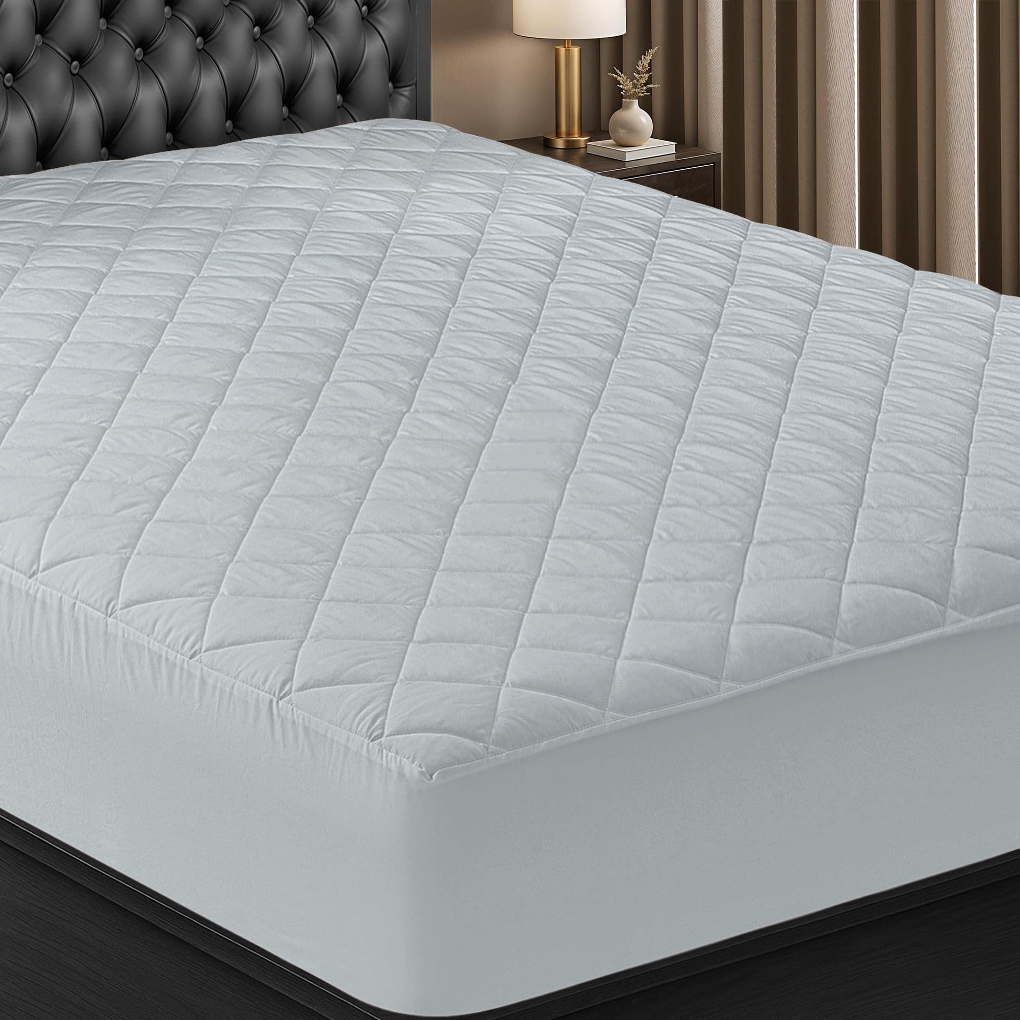 Funda De Colchón Utopia Bedding Acolchada, Tamaño Queen, Gris Claro