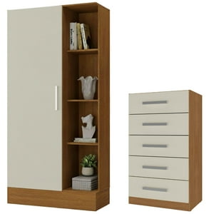 Movelaria - Combo Clóset Zapatero + Cómoda 5 Cajones Off White R0515