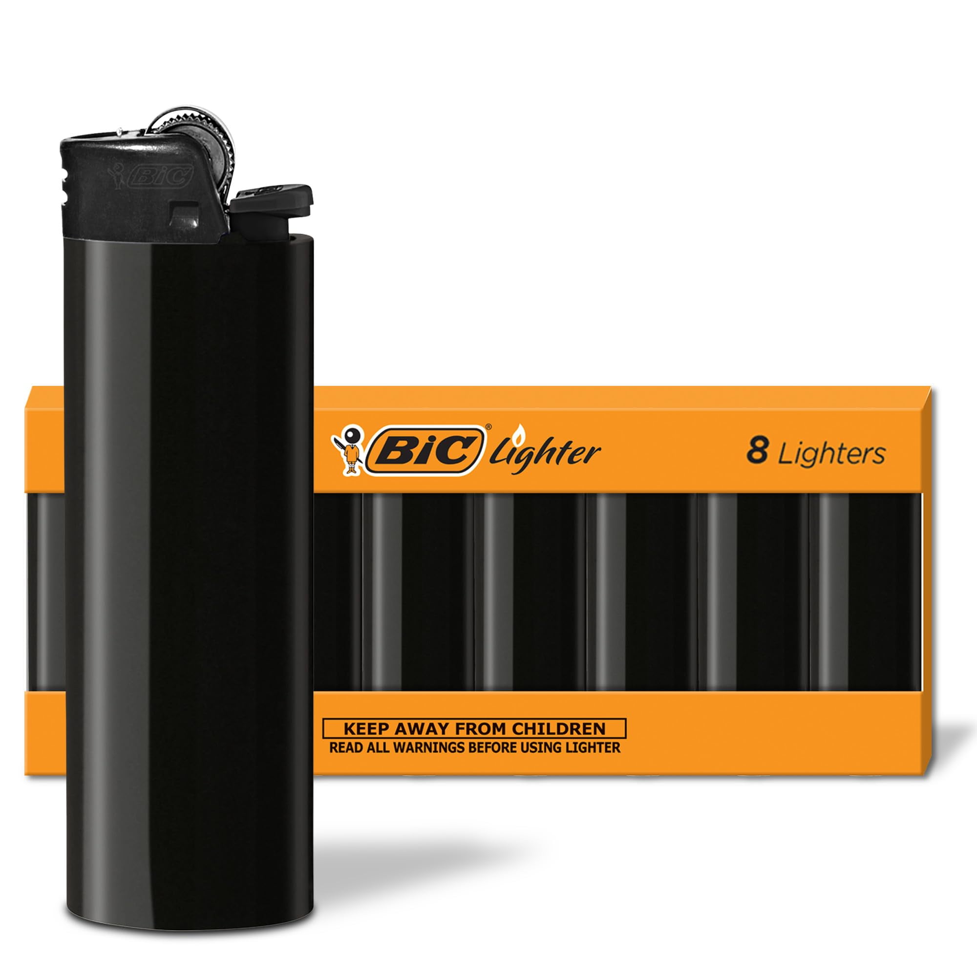 Lighter Bic Maxi Pocket, Edición Especial, Negro, Paquete De 8